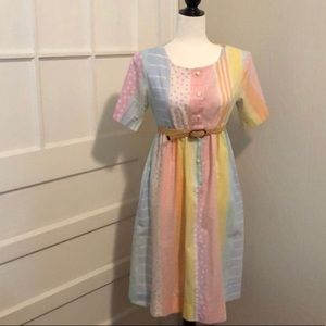 Vintage Multi Colored Patterned Dress with…